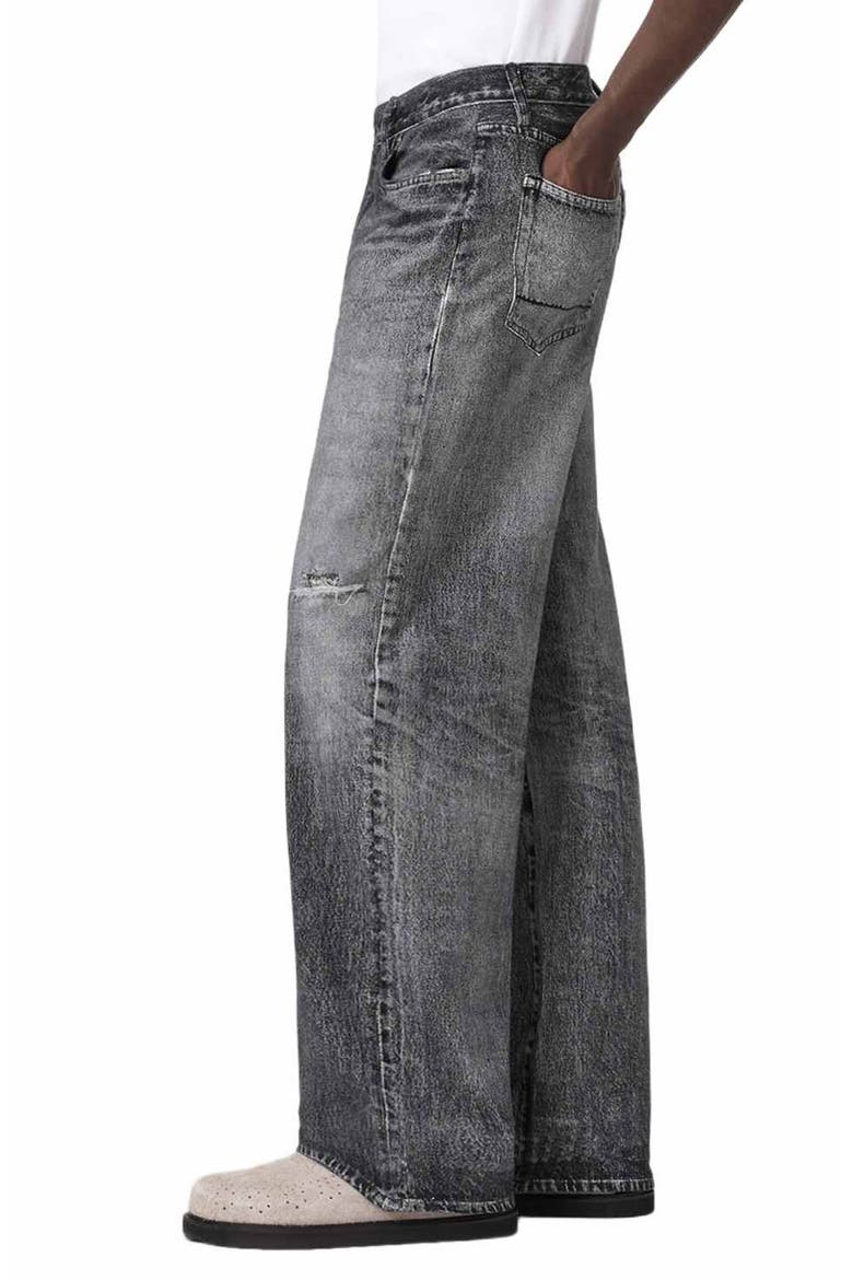 Lenny Illusion of Denim Wide Leg Trousers, Alternate, color, ILLUSION BLACK