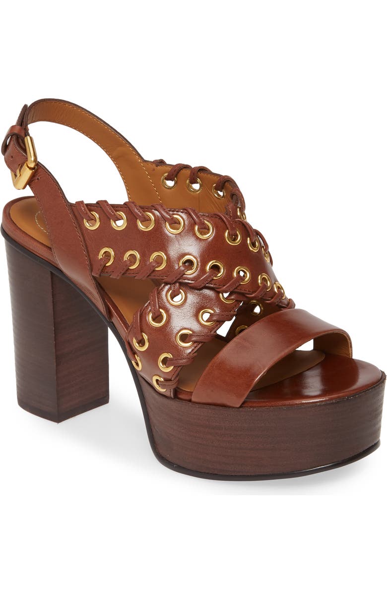 See by Chloé Helen Whipstitch Platform Slingback Sandal, Main, color,