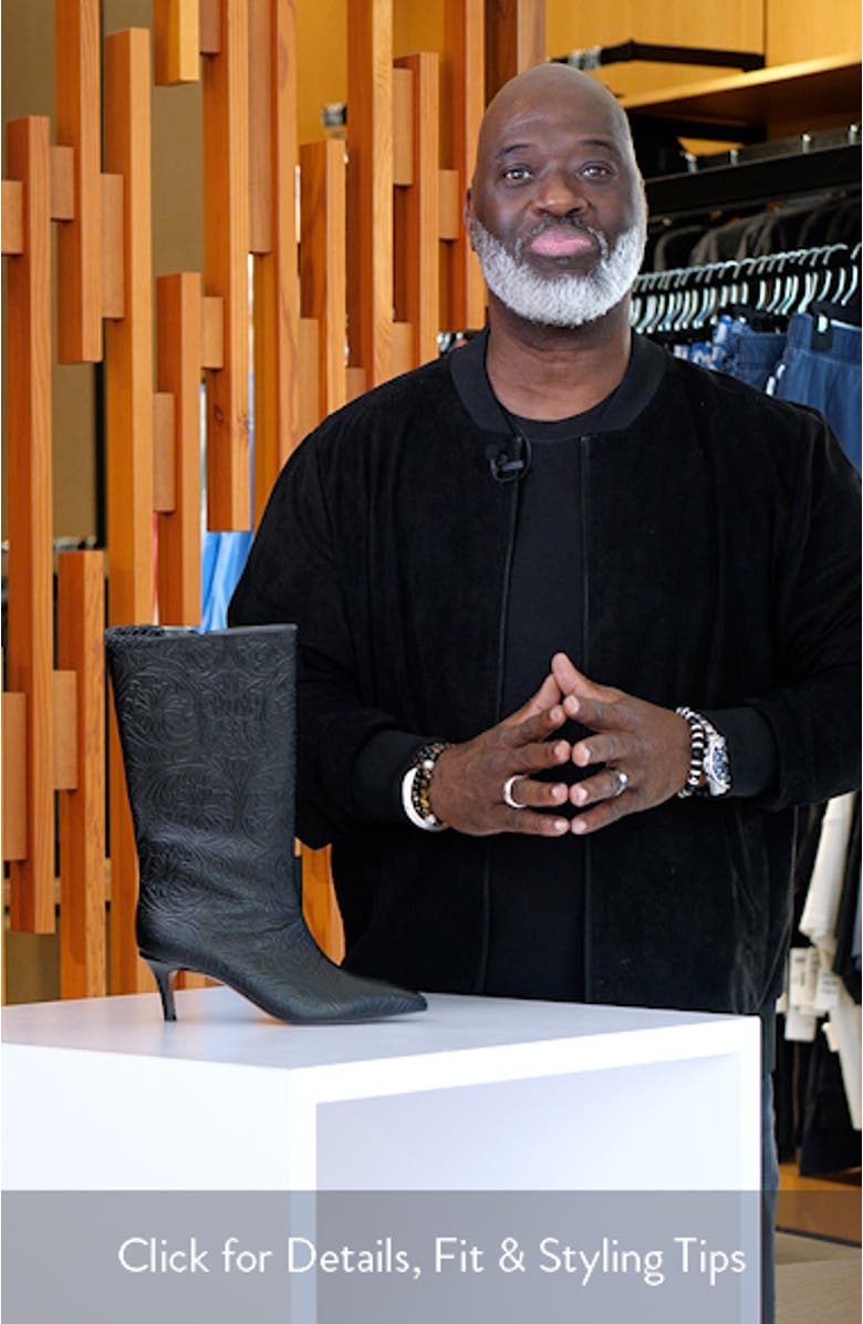 Amari Floral Embossed Pointed Toe Boot, sales video thumbnail