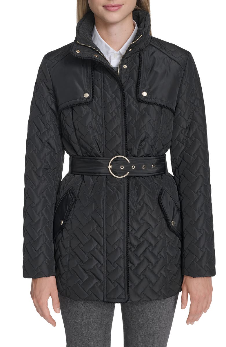 Cole Haan Signature Quilted Coat, Alternate, color, Black