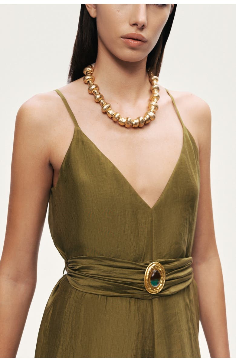 Nocturne Strappy Wide-Leg Jumpsuit, Alternate, color, Khaki