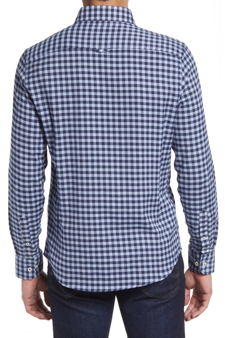 Dry Touch® Check Performance Flannel Button-Up Shirt, Alternate, color, BLUE
