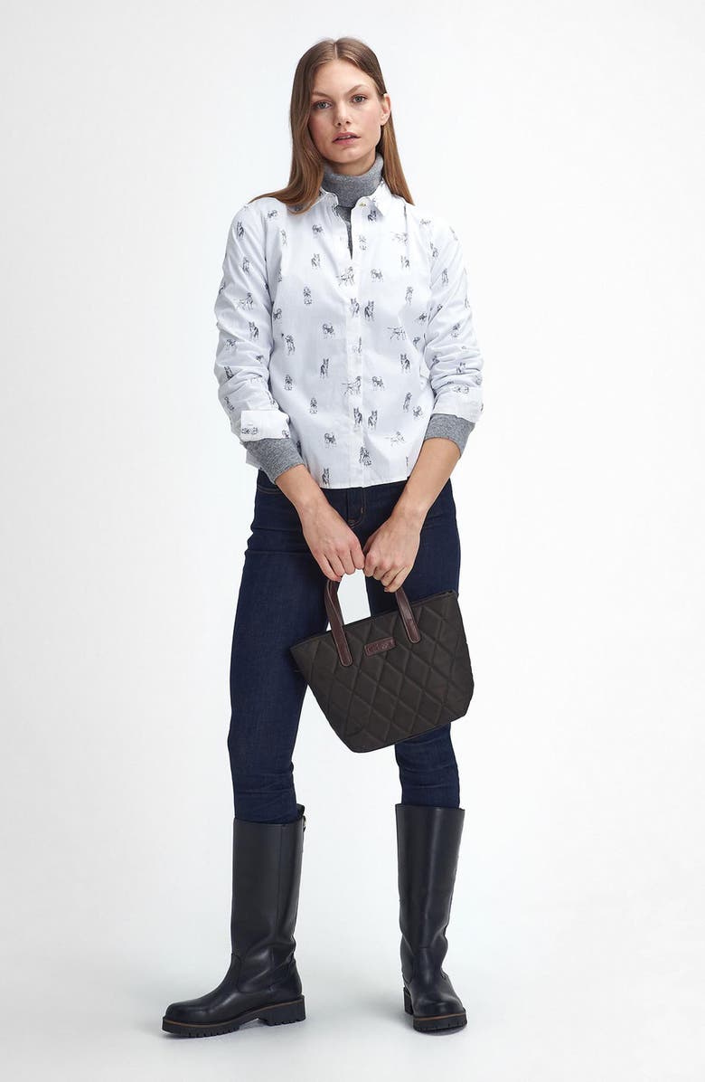 Barbour Brambles Dog Print Cotton Button-Up Shirt, Alternate, color,