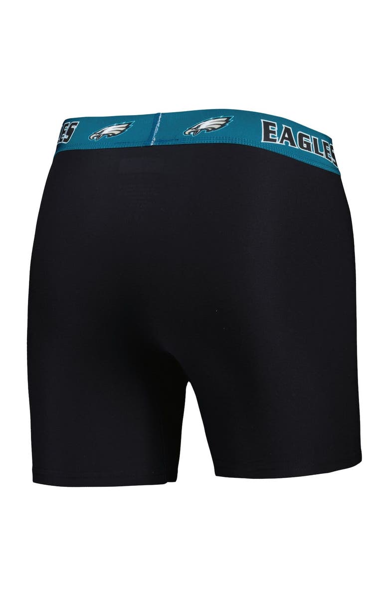 CONCEPTS SPORT Men's Concepts Sport Black/Midnight Green Philadelphia Eagles 2-Pack Boxer Briefs Set, Alternate, color,