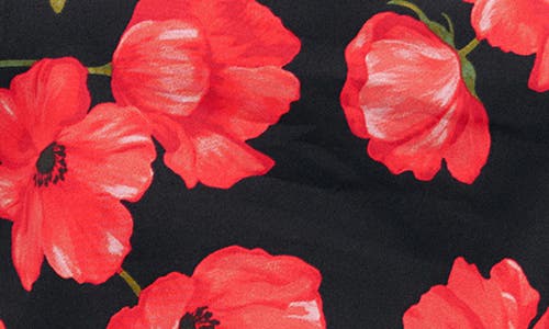 Mango Ama Floral Crop Camisole In Black