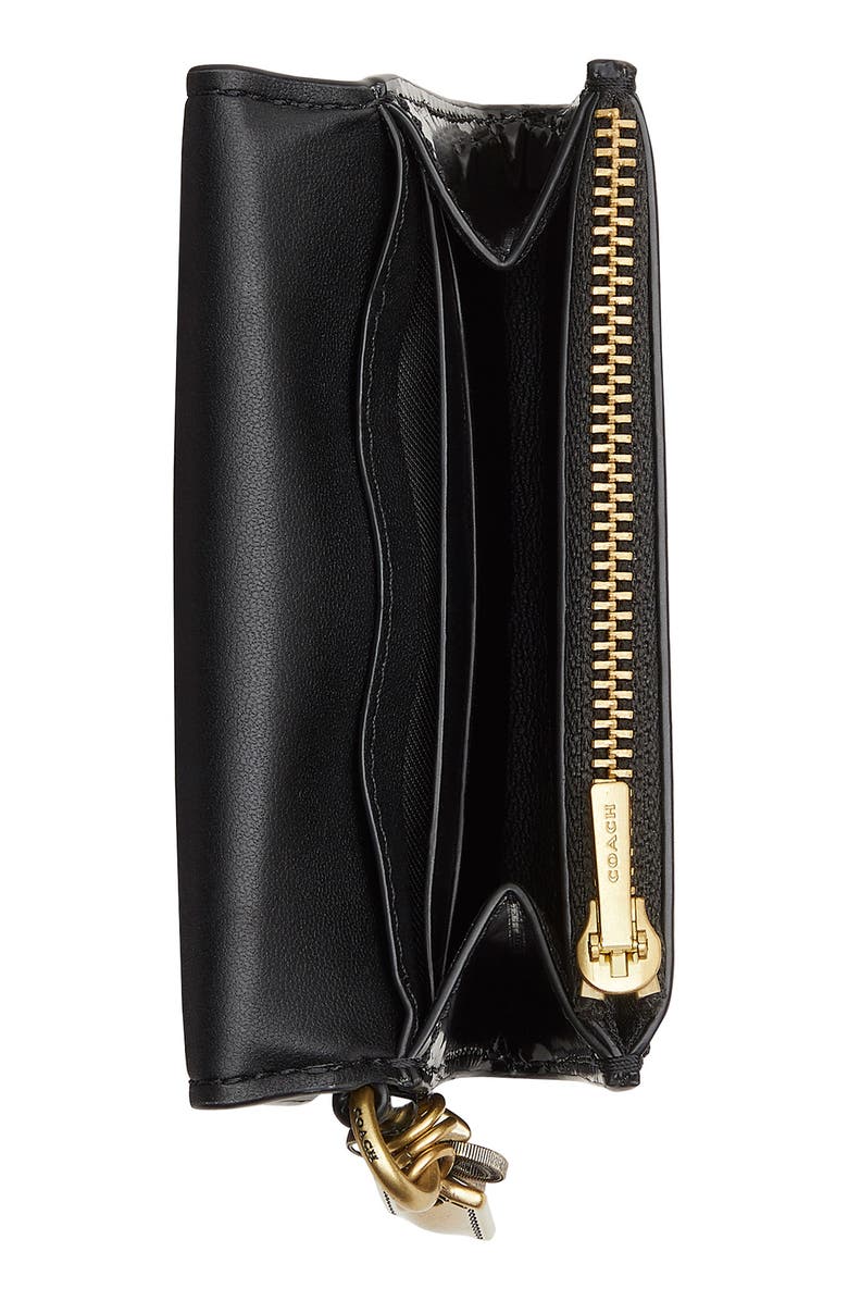 COACH Essential Leather Flap Card Holder, Alternate, color, Black