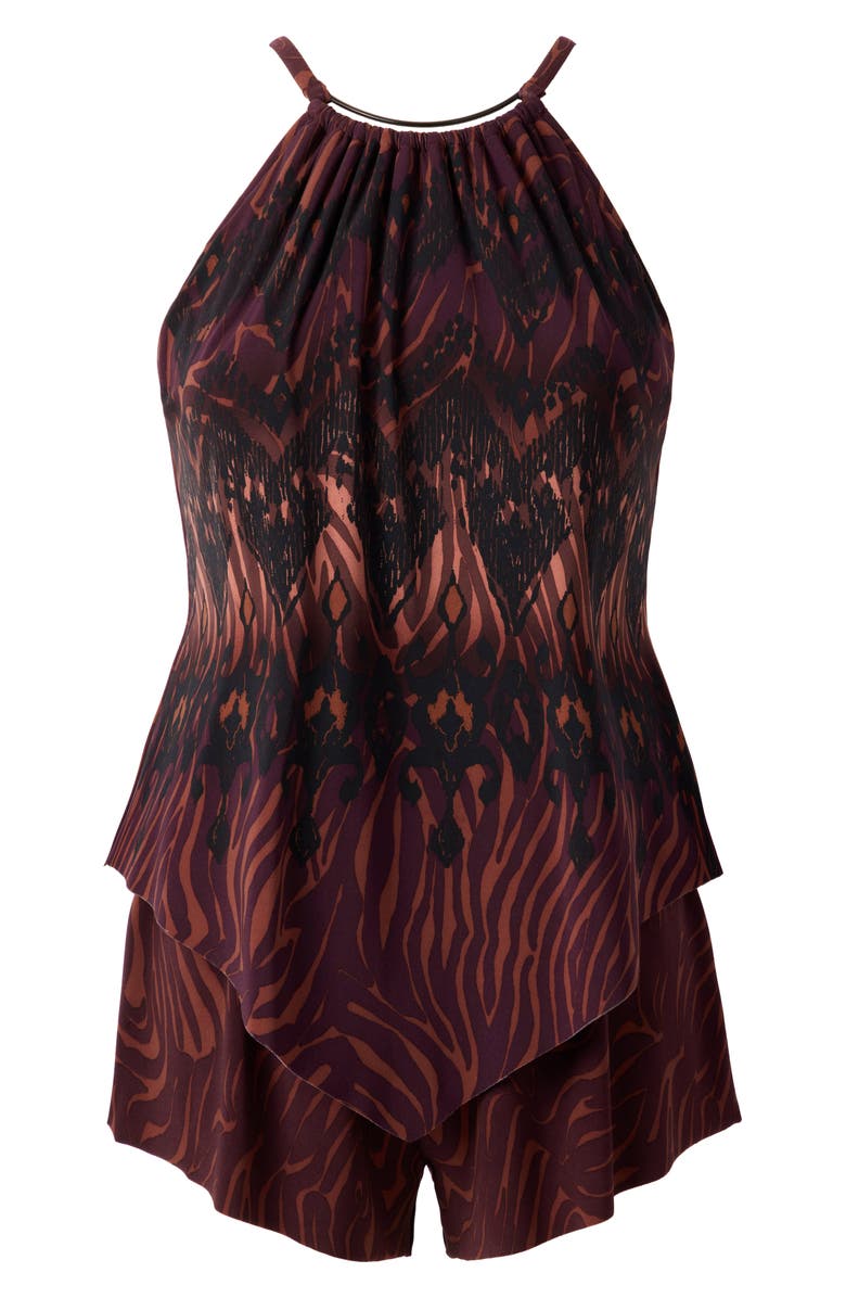 Magicsuit<sup>®</sup> Zabra Goldie Skirted One-Piece Swimsuit, Alternate, color, Brown Multi