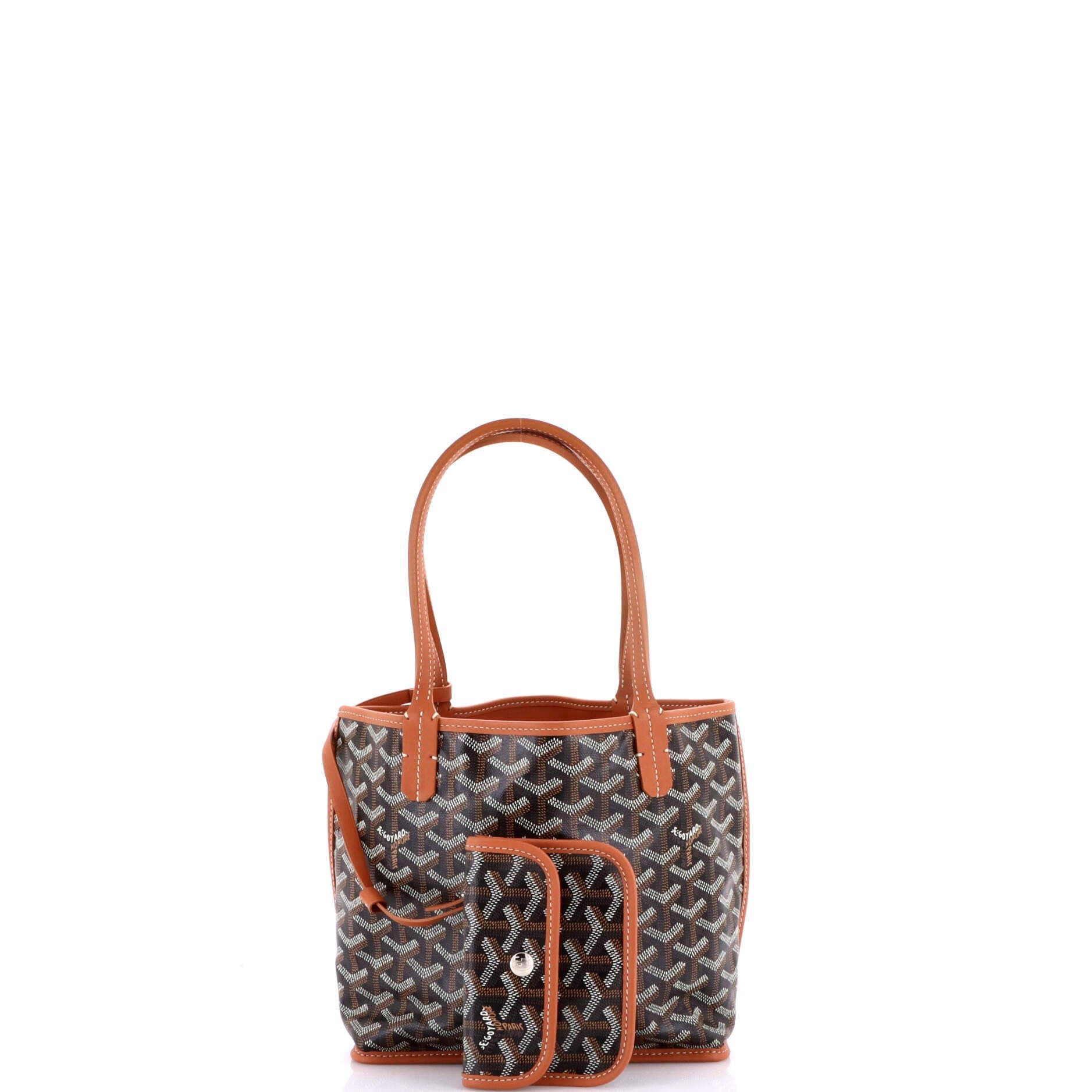 Pre-Owned Goyard Anjou Reversible Tote Coated Canvas Mini, Alternate, color, Black