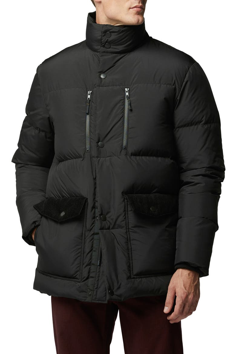 Ohau Water Resistant Down Puffer Jacket, Main, color, NERO