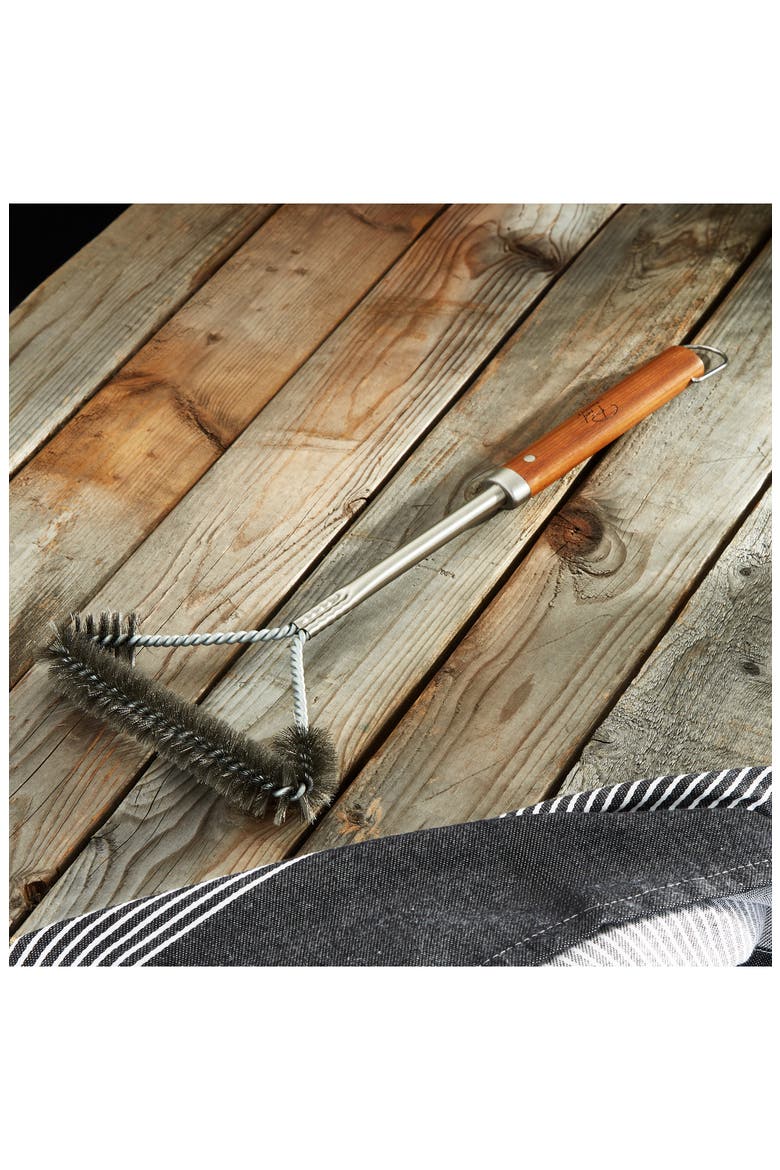 16-Inch Barbecue Brush with Wood Handle, Alternate, color, BROWN
