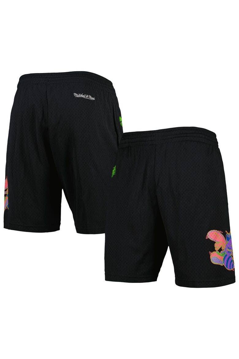 Men's Mitchell & Ness Black Charlotte Hornets Hardwood Classics Color Bomb Energy Shorts, Main, color, Black