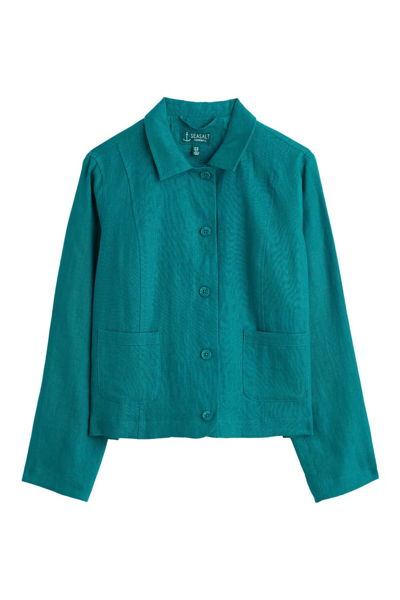 Arame Linen Jacket, Alternate, color, DEEP DIVE