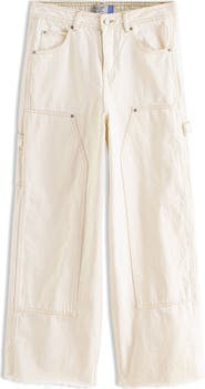 NEXT Raw Hem Wide Leg Carpenter Jeans