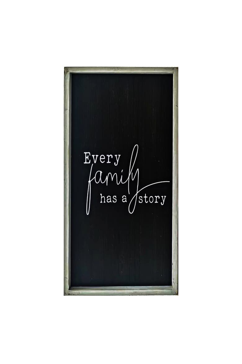Every Family Has A Story Wall Plaque with Frame, Main, color, Black