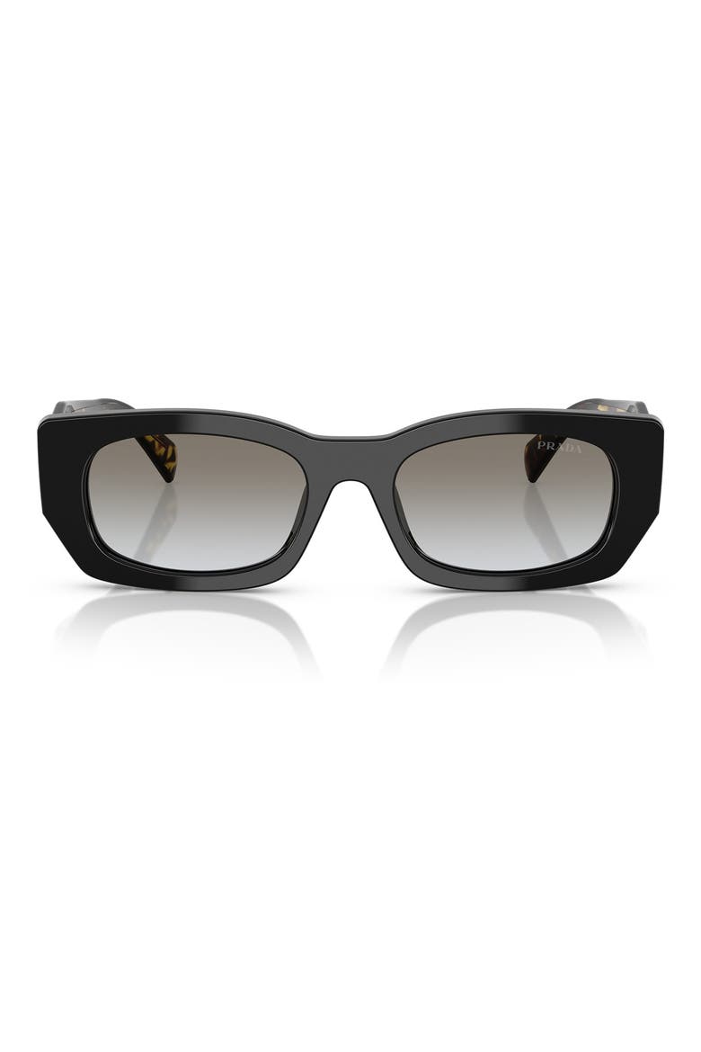 53mm Pillow Square Polarized Sunglasses, Main, color, BLACK 2