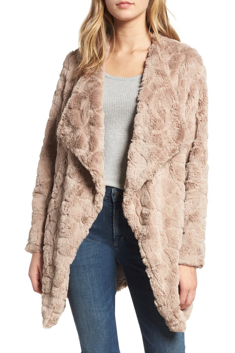 BB Dakota Tucker Wubby Faux Fur Coat, Main, color, TAN