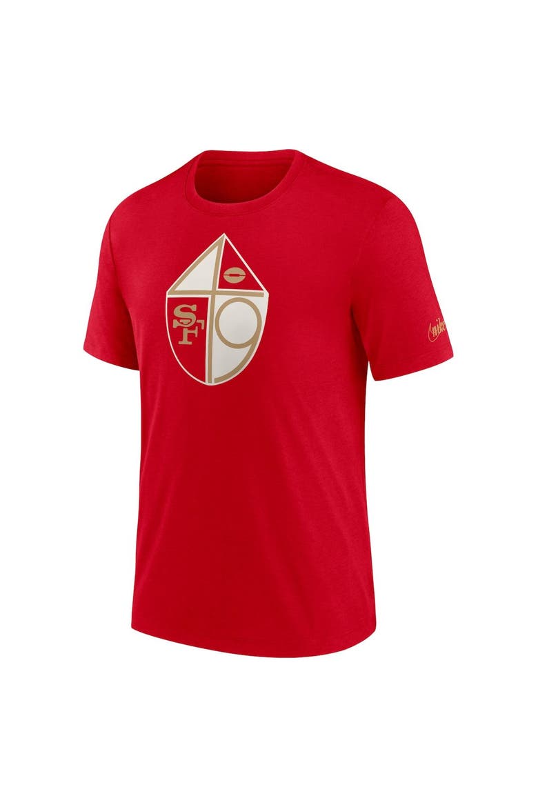 Men's Nike Red San Francisco 49ers Rewind Logo Tri-Blend T-Shirt, Alternate, color, Red