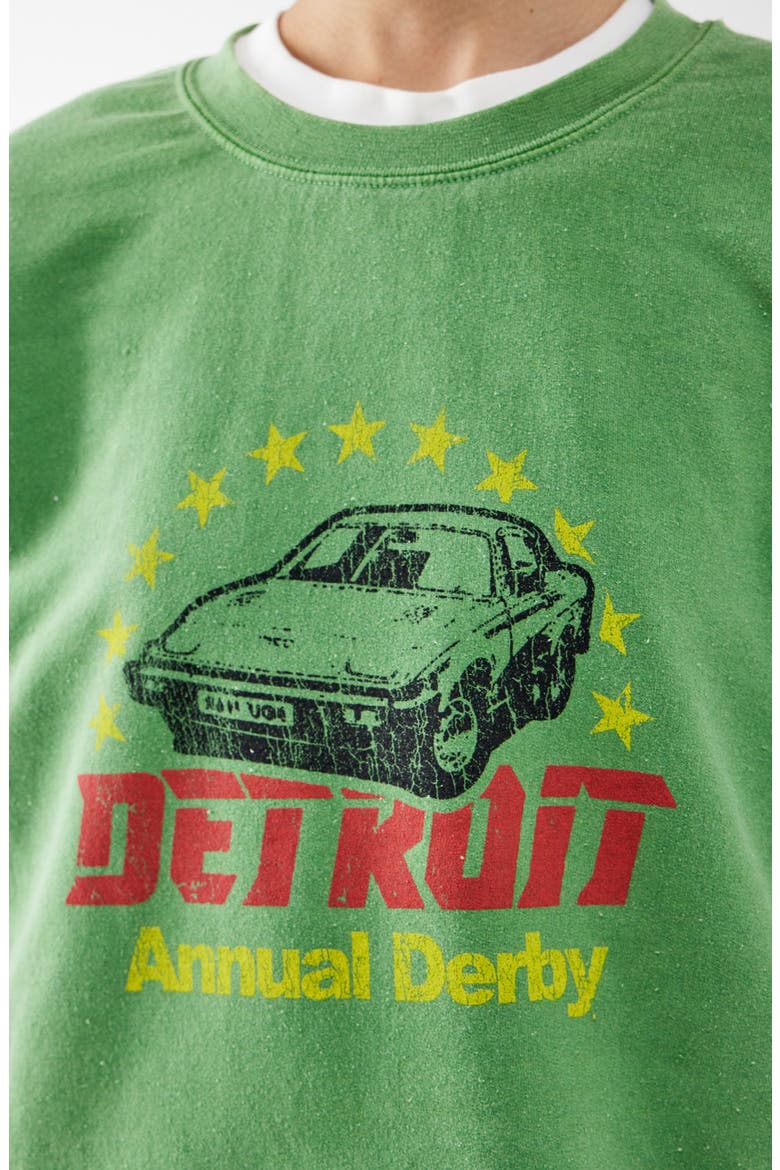 Detroit Cotton Blend Graphic Sweatshirt, Alternate, color, GREEN