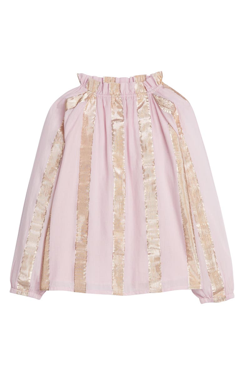BISBY Kids' Shimmer Stripe Tory Top, Main, color, Pink Metallic Stripe