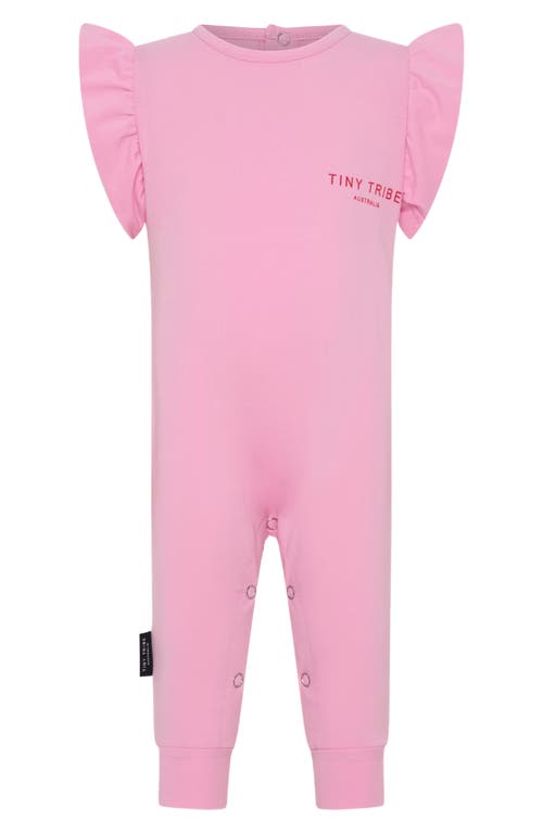 TINY TRIBE TINY TRIBE CORE COTTON JERSEY RUFFLE ROMPER