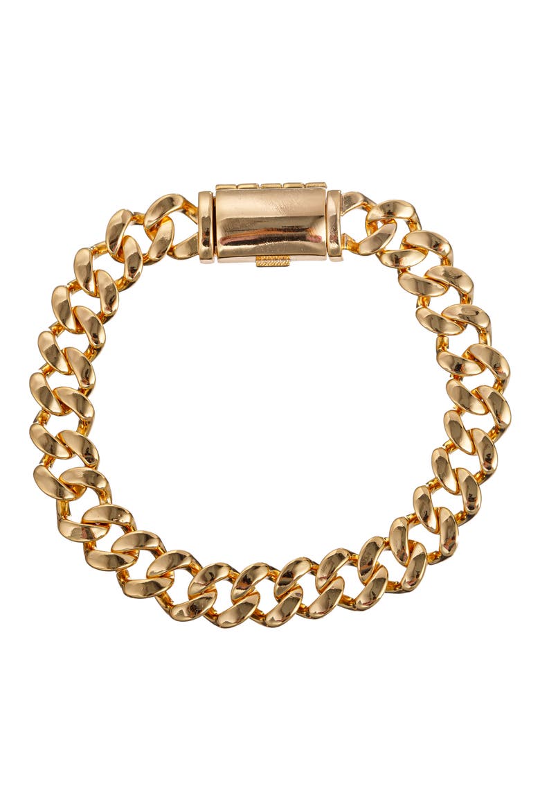 Men's Cuban Link Bracelet, Main, color, GOLD