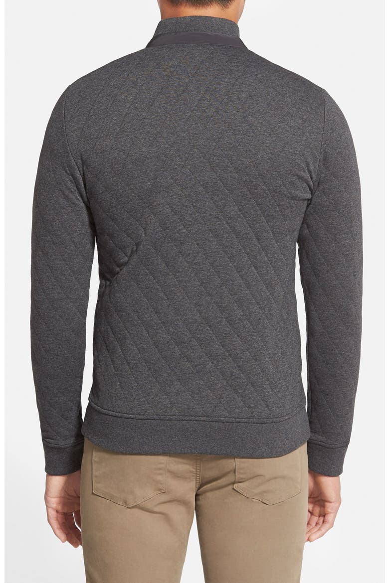 'Kartel' Quilted Full Zip Sweatshirt, Alternate, color, CHARCOAL