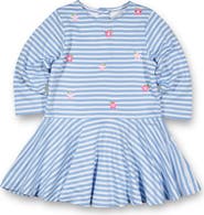 Florence Eiseman Stripe Knit Dress With Embroidered Flowers