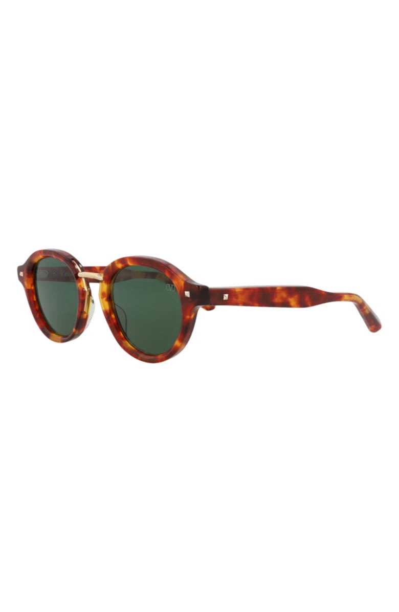 Valentino 46mm Round Sunglasses, Alternate, color, Tortoise Tortoise Green