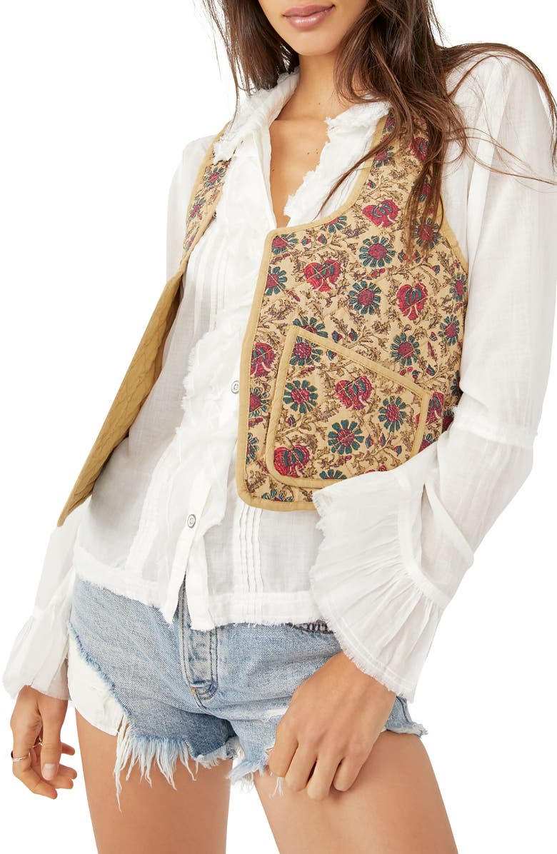 Free People Kenzie Quilted Cotton Vest, Main, color, 