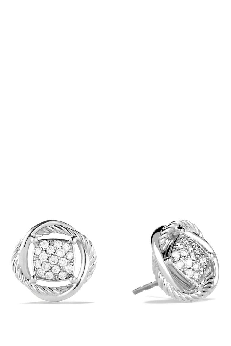 Infinity Pavé Diamond Stud Earrings, Main, color, DIAMOND