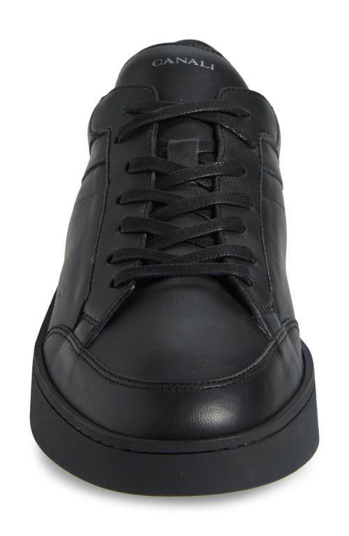 Canali Refined Black Sneakers With Durable Rubber Sole In Black