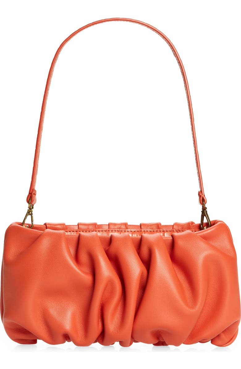 STAUD Bean Leather Clutch, Main, color, Blood Orange
