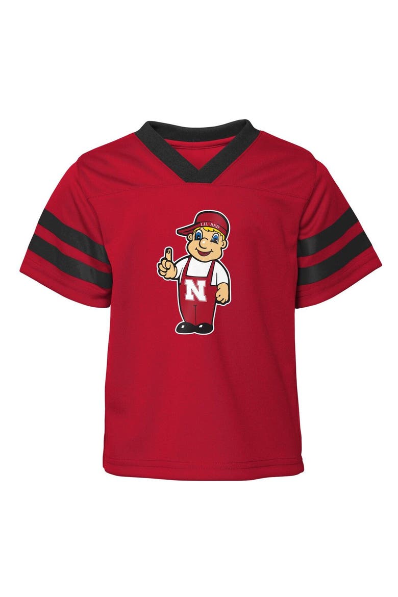 Toddler Scarlet Nebraska Huskers Two-Piece Red Zone Jersey & Pants Set, Alternate, color, Scarlet