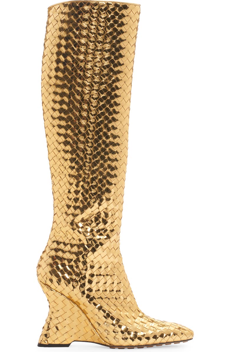 Bottega Veneta Comet Woven Mirror Leather Boot, Alternate, color,