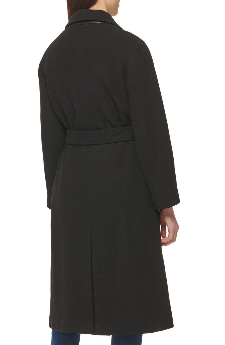 Cole Haan Signature Oversize Belted Basket Weave Wool Blend Wrap Coat, Alternate, color, 
