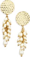 AREA STARS Faux Pearl Cluster Drop Earrings