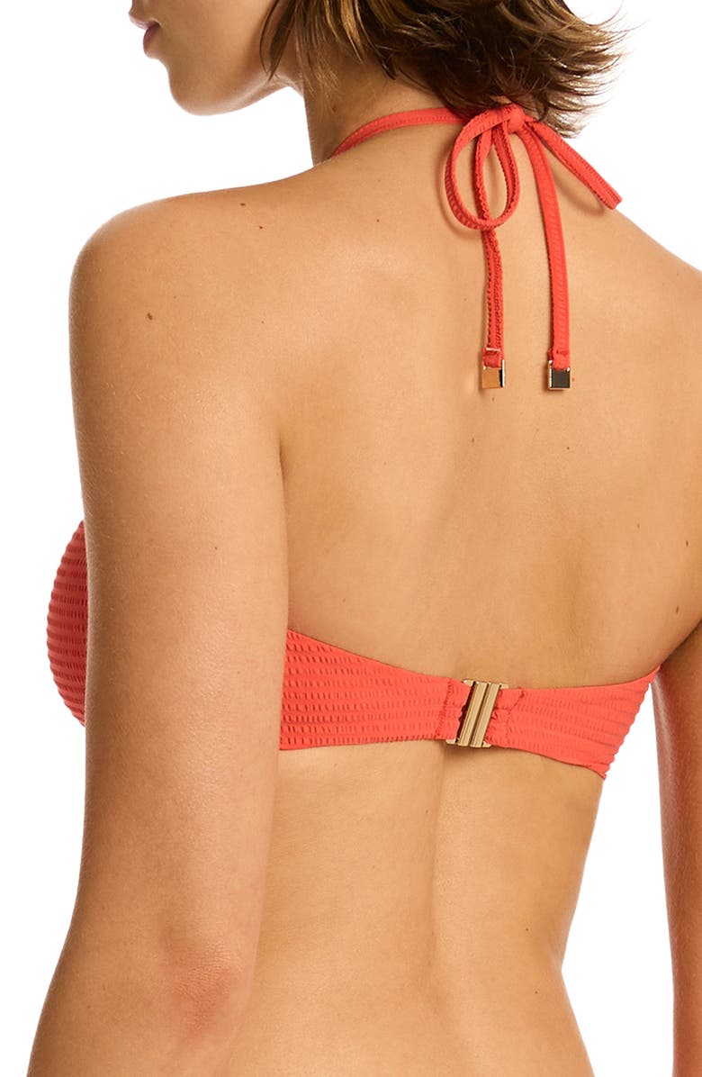 Sea Level Messina Ring Bandeau Bikini Top, Alternate, color, Flame