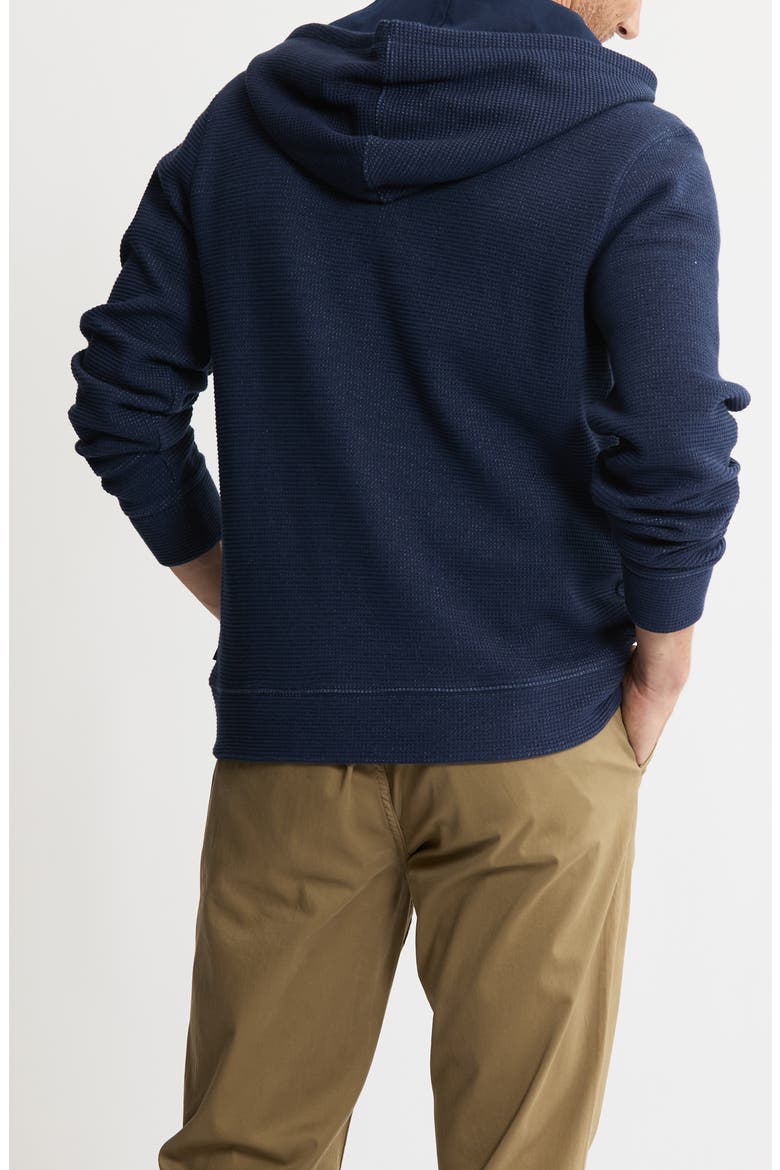 Textured Knit Hooded Pullover, Alternate, color, NAVY