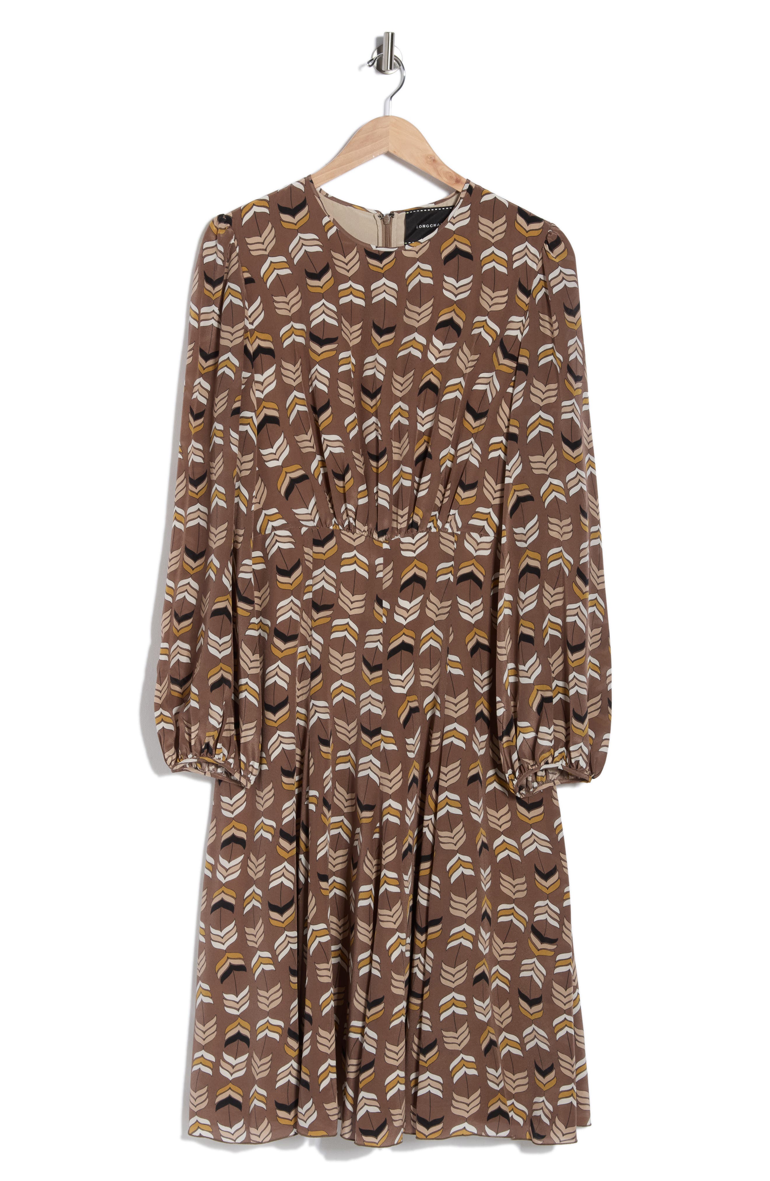 Longchamp Long Sleeve Silk Dress