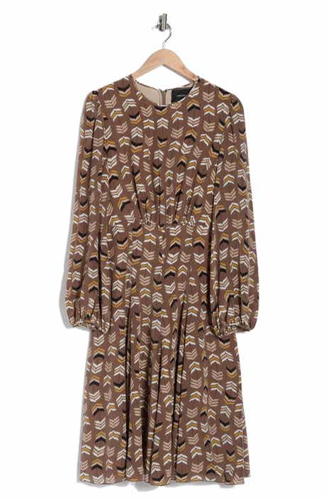 Longchamp Long Sleeve Silk Dress
