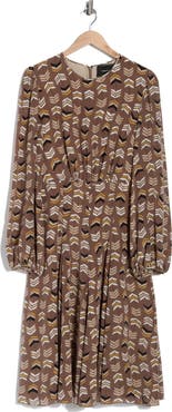 Longchamp Long Sleeve Silk Dress