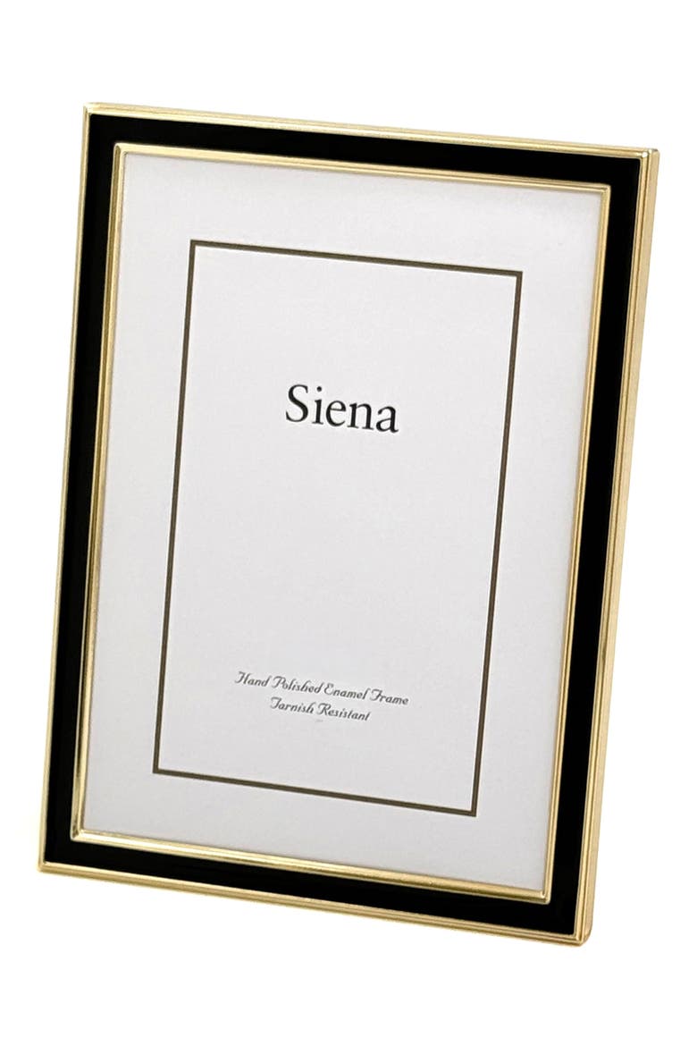 Enamel & Goldtone Border 5" x 7" Picture Frame, Alternate, color, BLACK