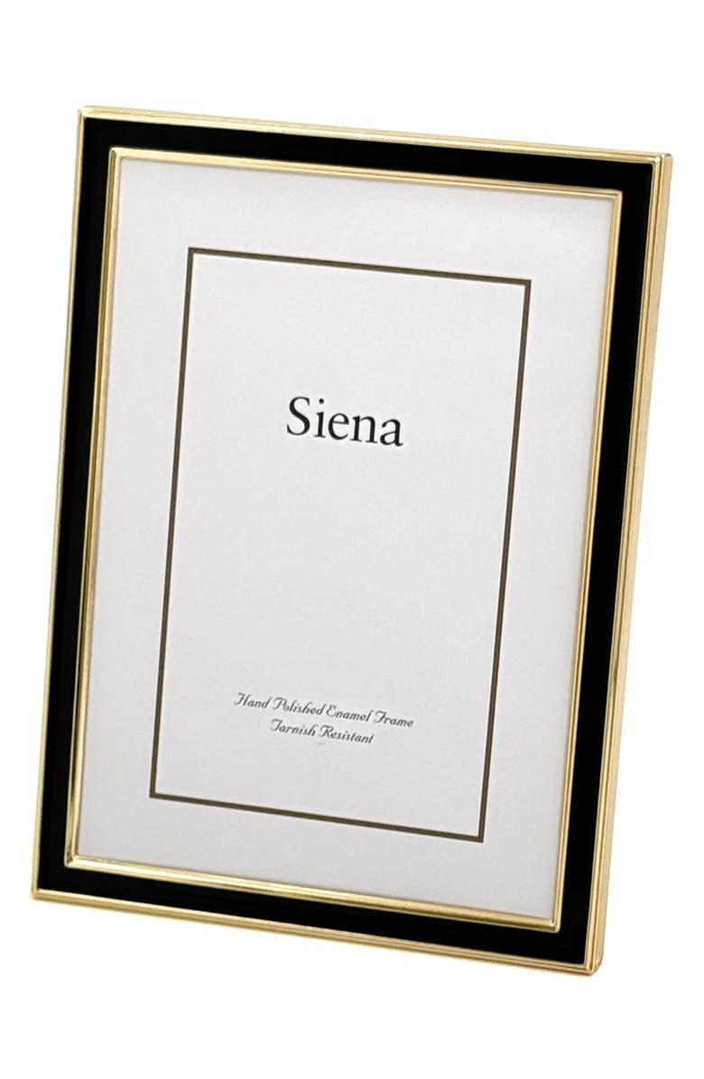 Siena Enamel & Goldtone Border 5" x 7" Picture Frame, Alternate, color, Black