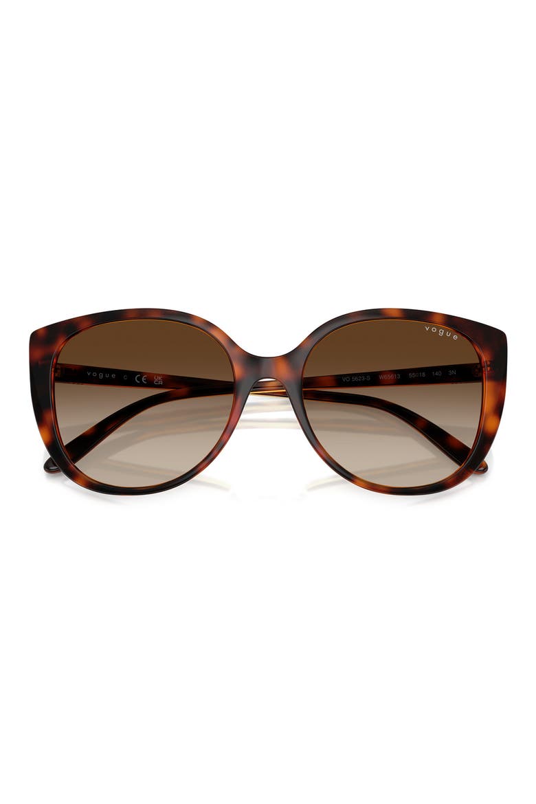 55mm Polarized Gradient Butterfly Sunglasses, Alternate, color, HAVANA