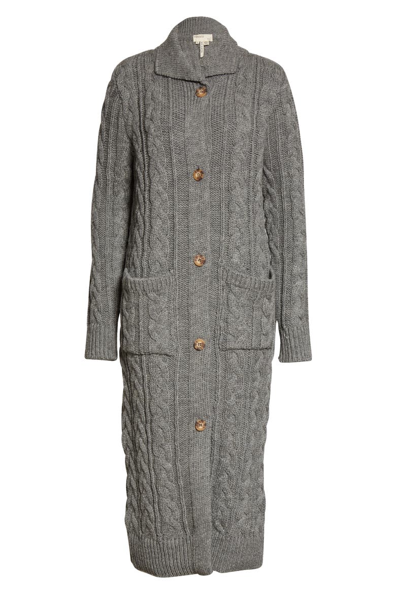 Berriex Long Wool Cardigan, Alternate, color, GREY