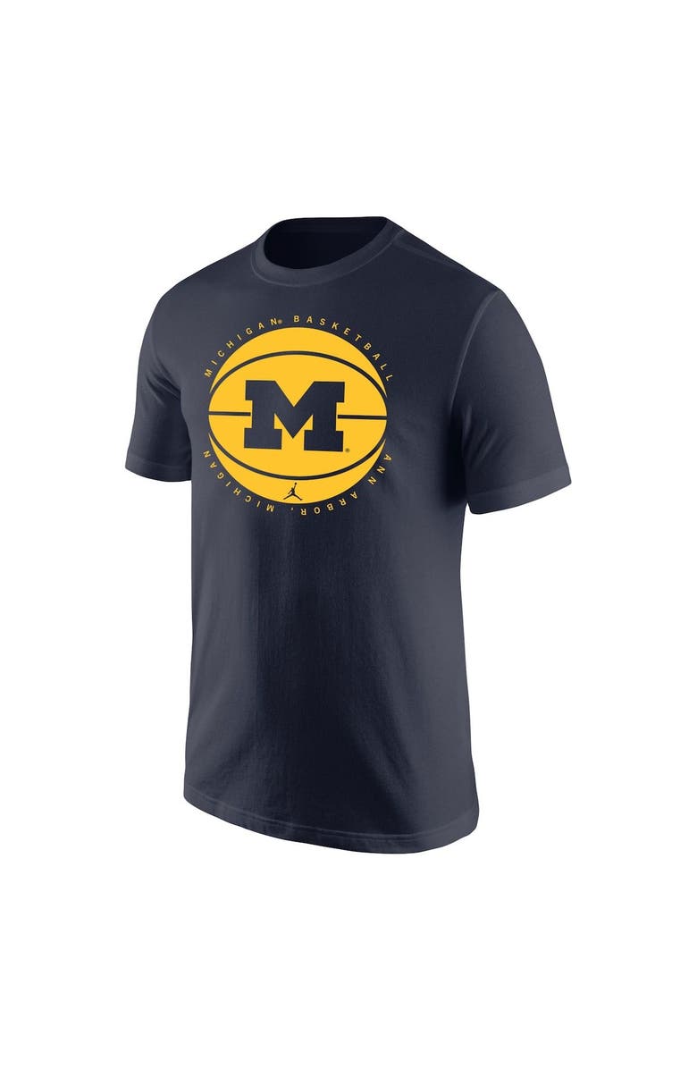Jordan Brand Men's Jordan Brand Navy Michigan Wolverines Basketball Logo T-Shirt, Alternate, color, 