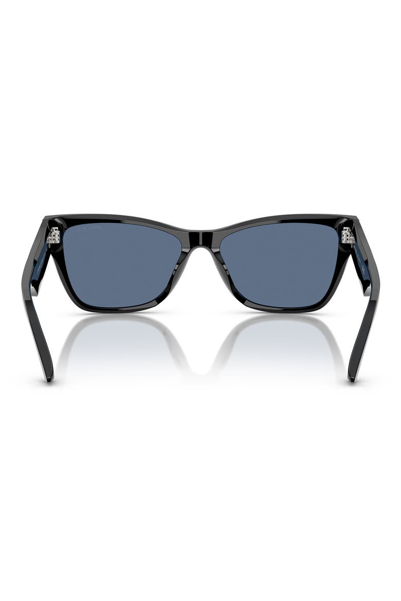 55mm Pillow Sunglasses, Alternate, color, BLACK BLUE