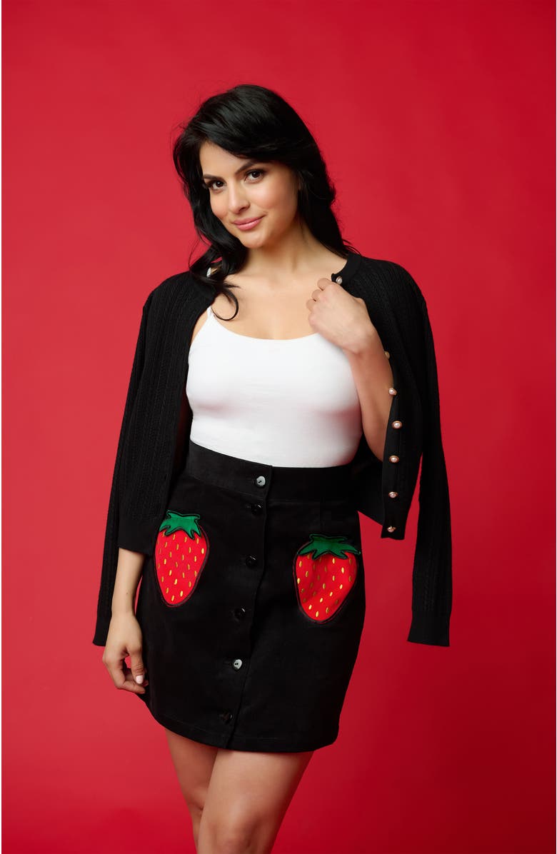 Smak Parlour Kitschy Shaped Pocket Match Game Mini Skirt, Alternate, color, Black