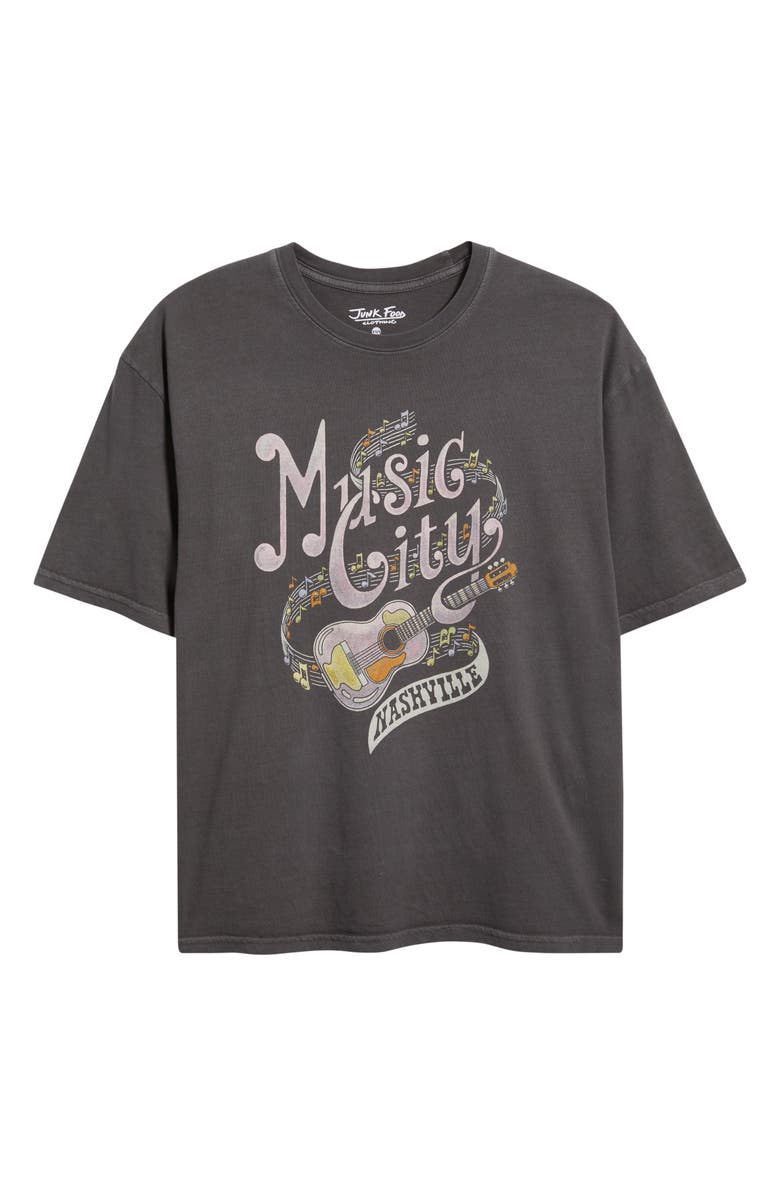 Junk Food Music City Nashville Graphic T-Shirt, Alternate, color, Vintage Black