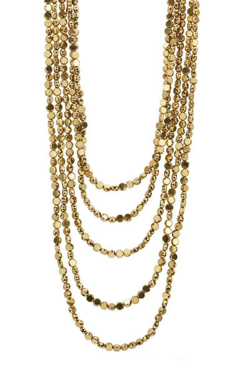 Layered Beaded Necklace, Main, color, GOLD